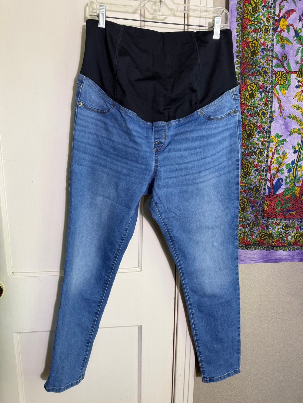 Isabel Maternity Jeans Full Panel Skinny Slim Light Wash - 12/31R